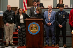 Dr. Karen Hutchison addresses the Delaware Senate about the importance of CTSOs.