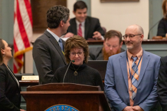 Dr. Karen Hutchison addresses the Delaware Senate about the importance of CTSOs.